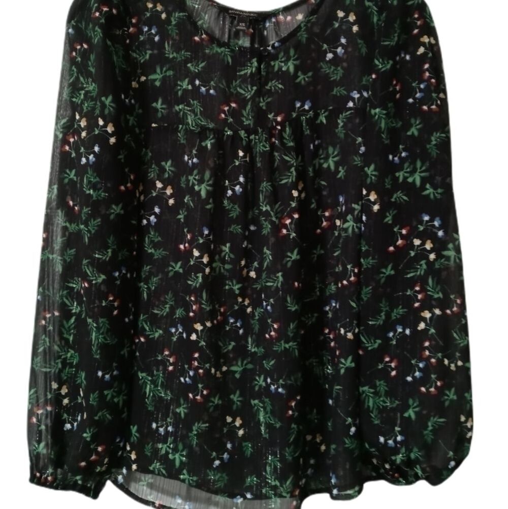 Sheer Floral Banana Republic Blouse